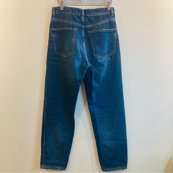 ZARA Sz 4 Mid Wash Boyfriend Style Light Wiskering High Rise Jeans - Picture 7 of 11